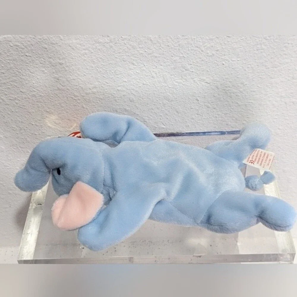 Ty Beanie Baby Peanut The Elephant Light Blue PVC Pellets 1995 - Picture 10 of 12